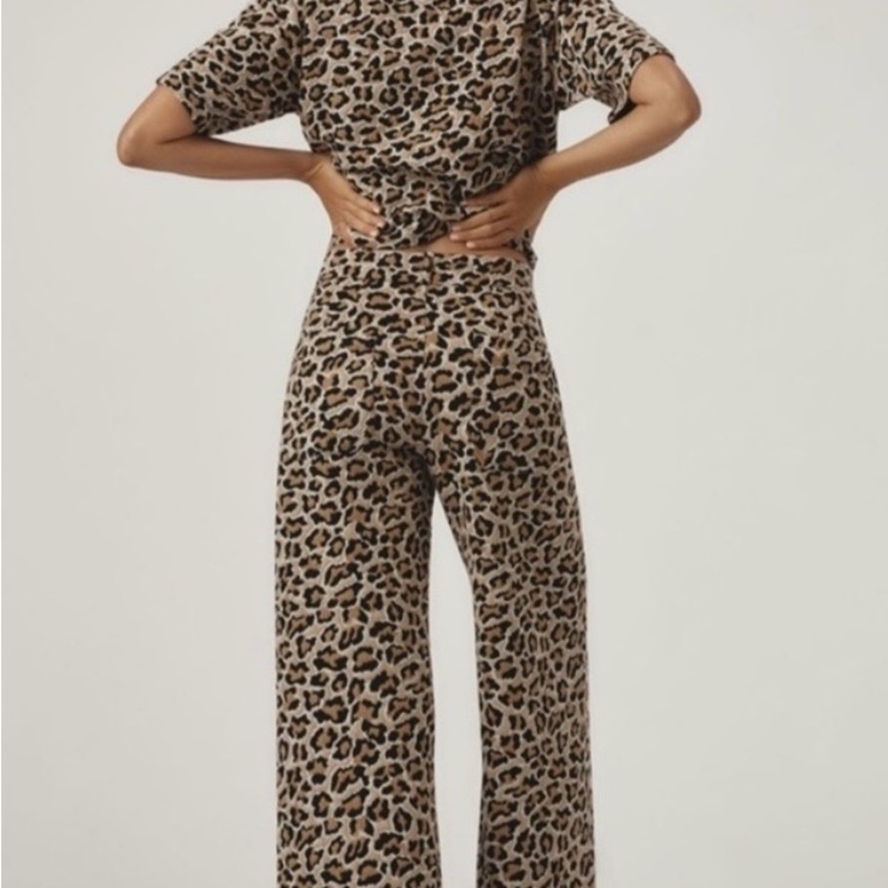 Anthropologie Leopard Print Colette Cropped pants